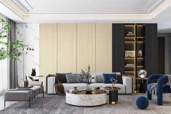 昆明轻奢风格-客厅